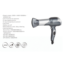 Secador de cabelo profissional 2000W com função iónica opcional